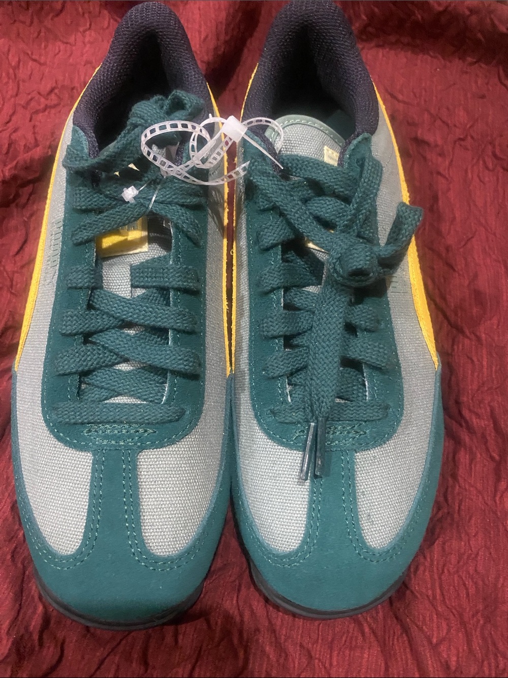 Puma Green & Yellow Low-Top Sneakers